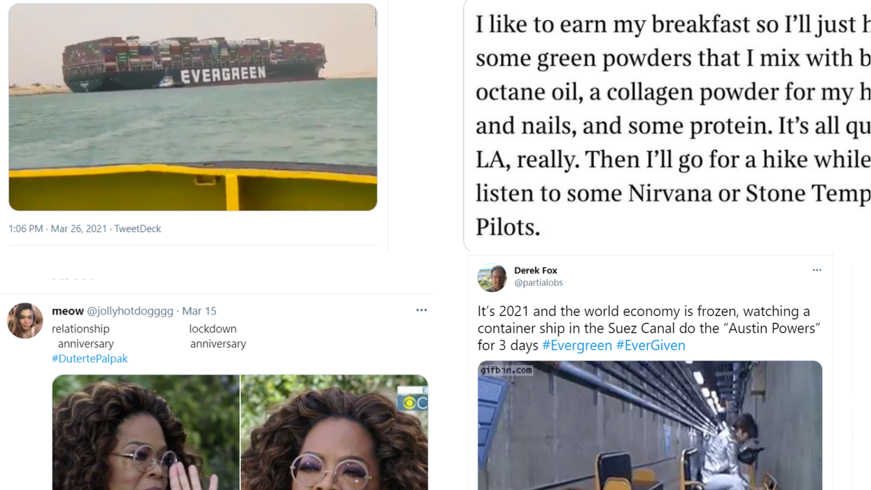 Your week in memes: From eyebrows and chanting, to a really big ship