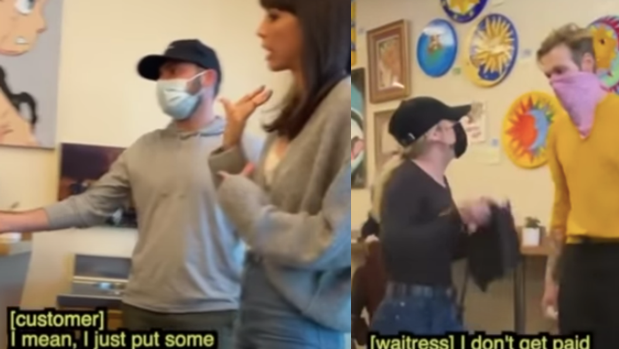 Waitress quits on the spot after customer refuses to put on a mask in a restaurant