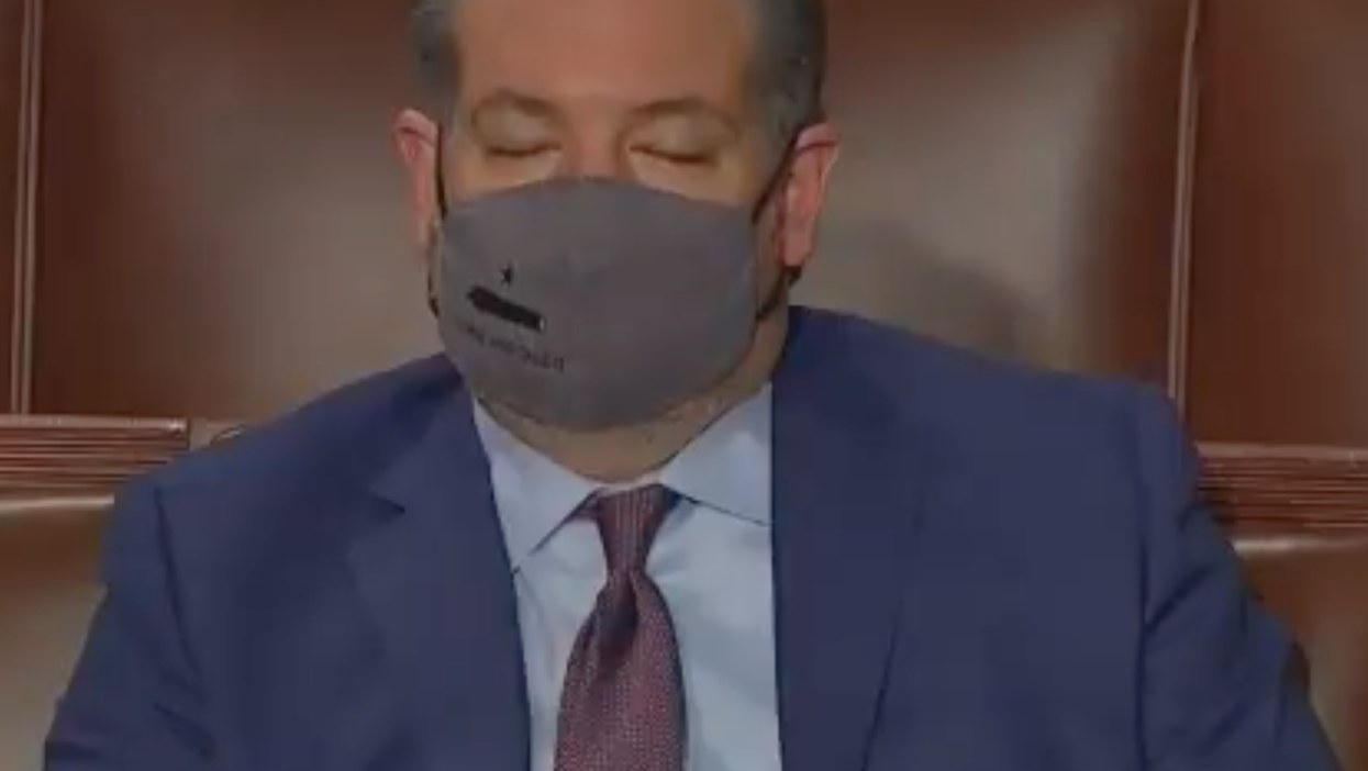 Ted Cruz ridiculed with Cancun memes after falling asleep during Biden speech