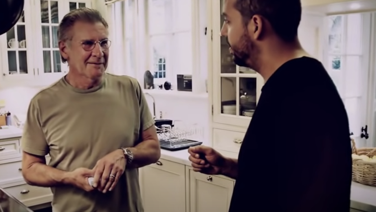 Harrison Ford tells David Blaine to 'get the f**k out of his house' after being stunned by a card trick