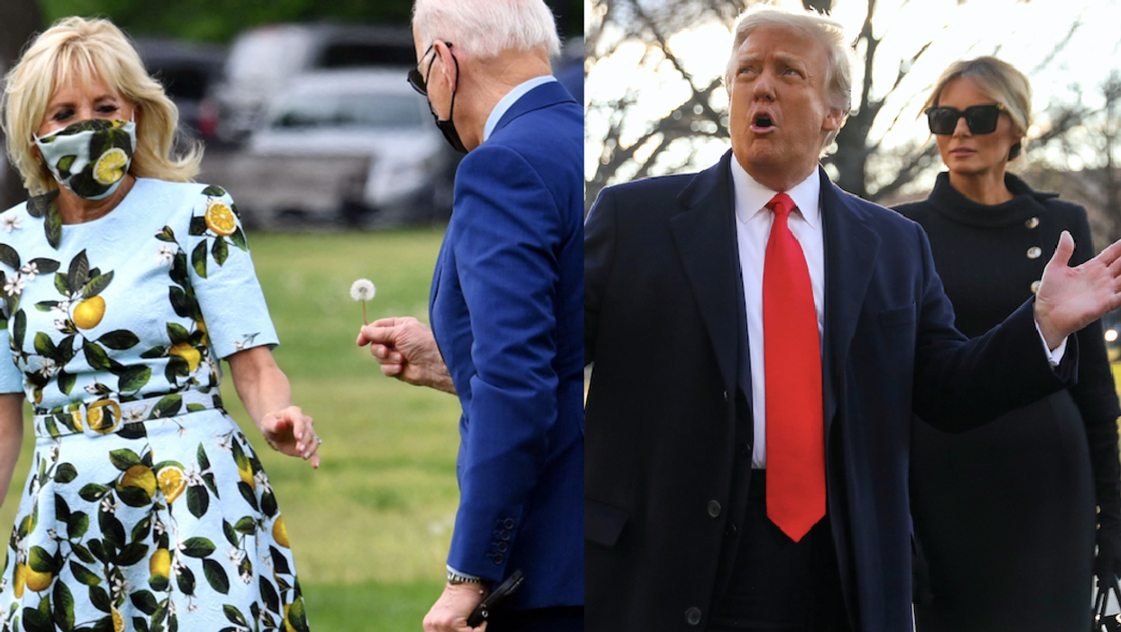 Joe Biden picking a flower for Jill draws contrasts with Trump and Melania’s affections towards each other