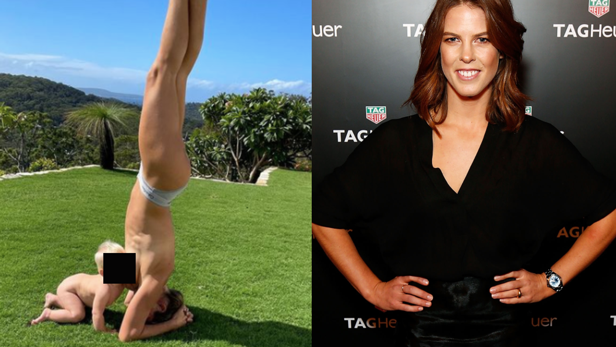 Olympian has perfect response after sparking debate over unique breastfeeding picture