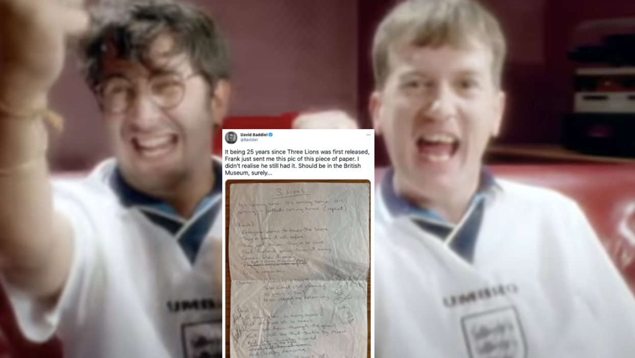 David Baddiel shares original lyrics for ‘Three Lions’ that featured different words