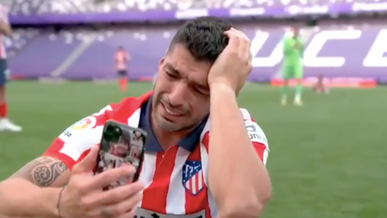 Luis Suarez crying on his phone becomes instant meme after winning La Liga