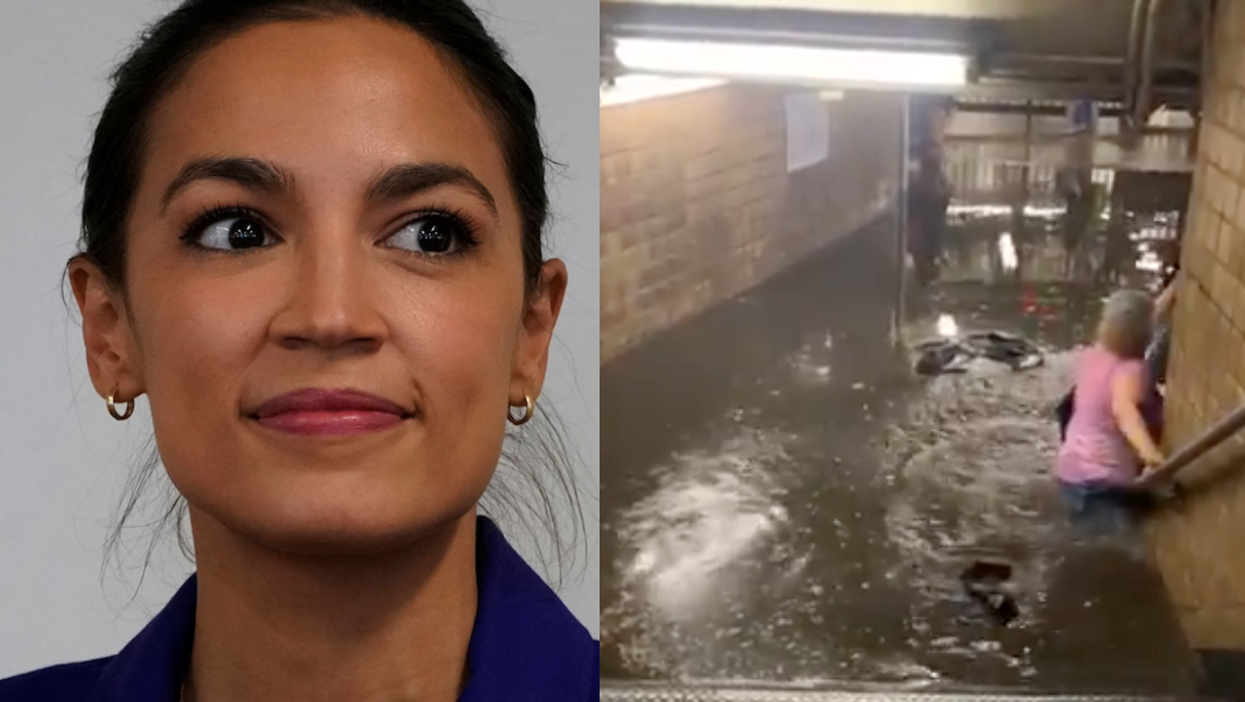 AOC shuts down Republicans opposed to her Green New Deal with video of flooded NY subway stations