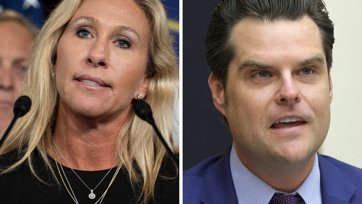 Marjorie Taylor Greene and Matt Gaetz roasted after three separate venues cancel their ‘America First’ rally