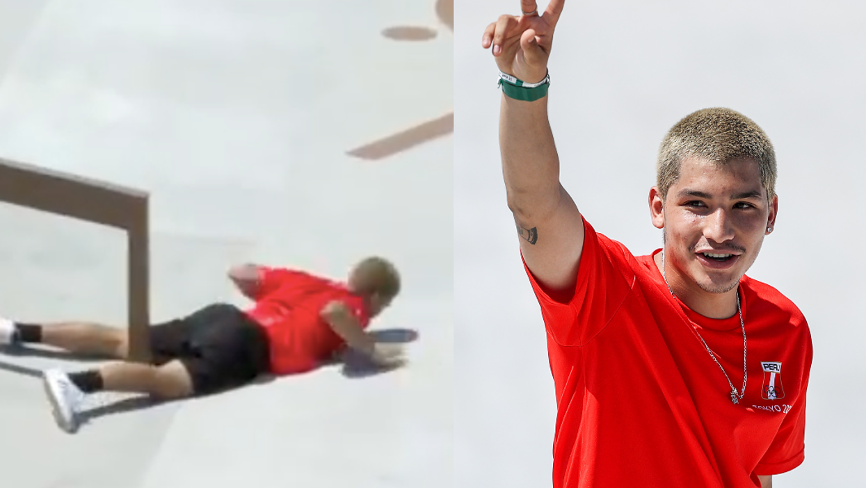 Peruvian skateboarder wins hearts after recovering from painful looking crash at Olympics