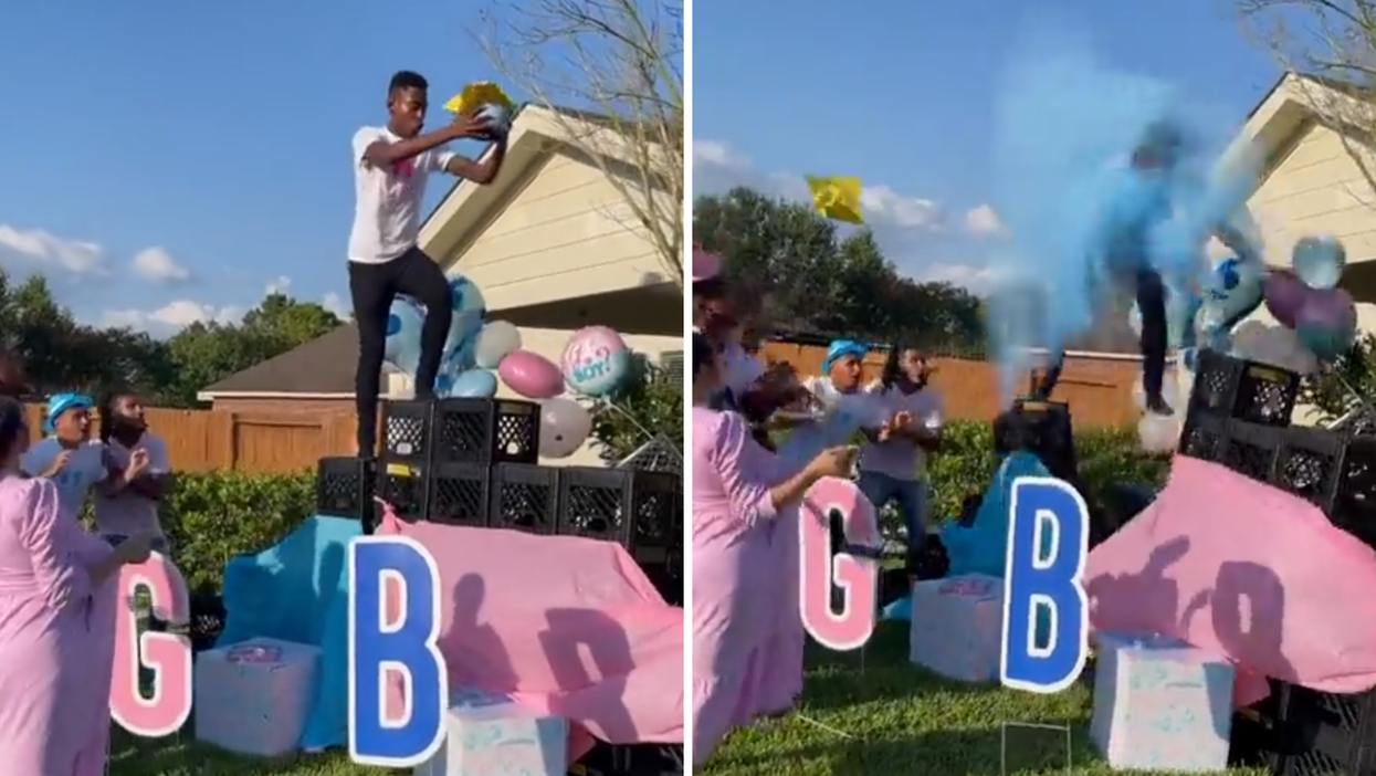 Video shows gender reveal combined with ridiculous TikTok challenge - but is it real?