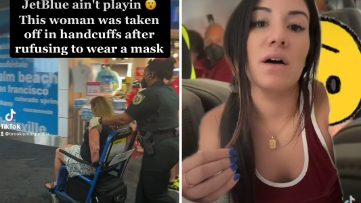 Woman ‘removed from JetBlue flight in handcuffs’ after ‘refusing to wear a mask’ in viral TikTok