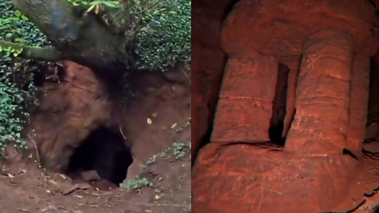 YouTube explorer finds ‘creepy Knight’s Templar’ ritual cave while searching underneath a tree