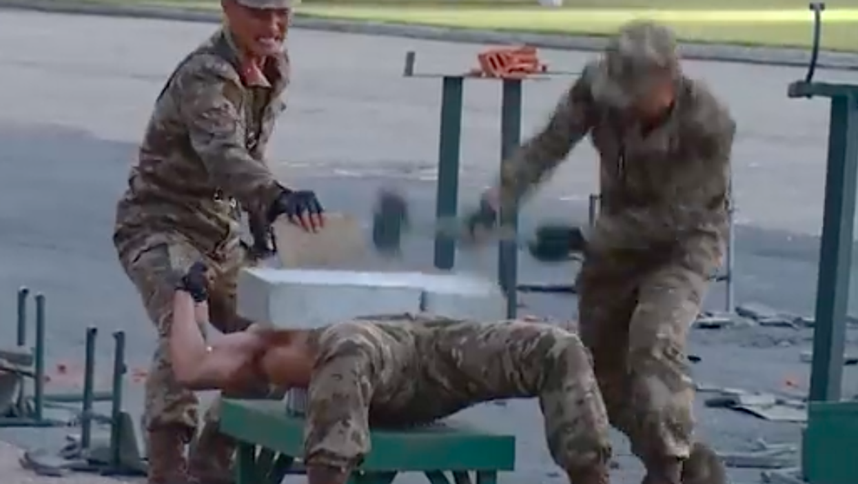 North Korean soldier put on intense self-defence exhibition that looks more like a martial arts movie