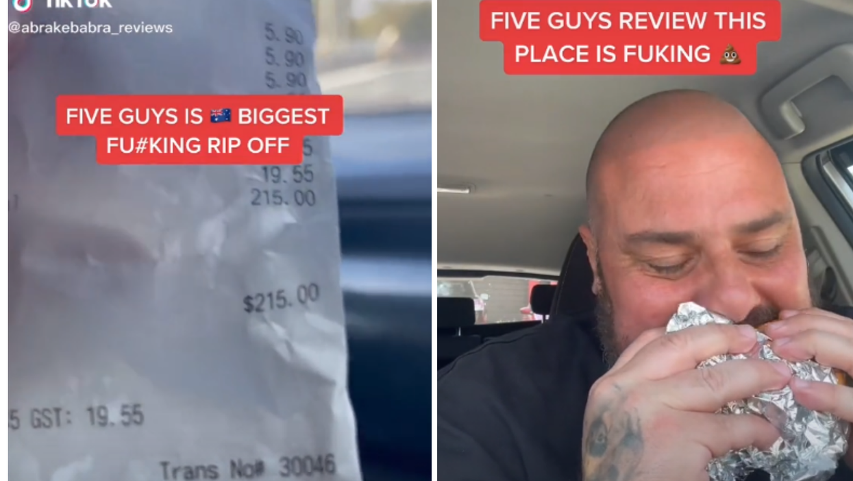 TikTok food reviewer blasts cost of Five Guys in sweary rant after family meals sets him back $200