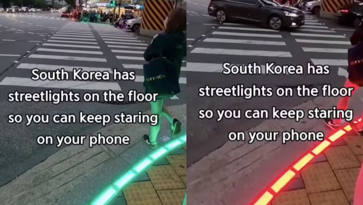 South Korea’s solution to people crossing the road while looking at their phone has divided opinion