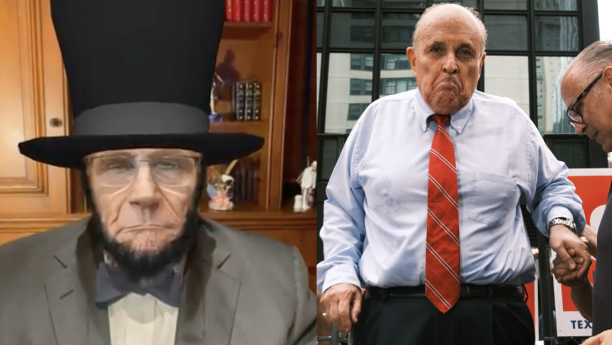 Rudy Giuliani sparks bafflement after using Abraham Lincoln filter in confusing attack on Democrat