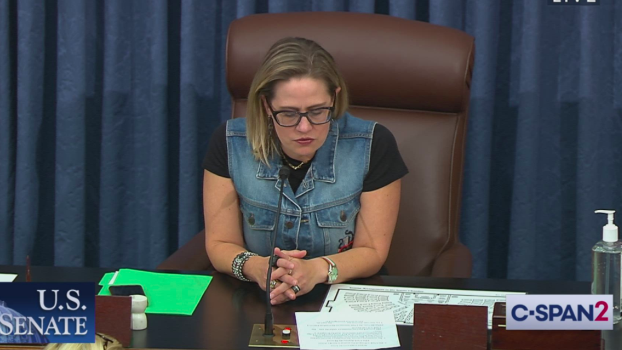 Outspoken Democrat Kyrsten Sinema mocked after wearing a denim vest while presiding over the Senate
