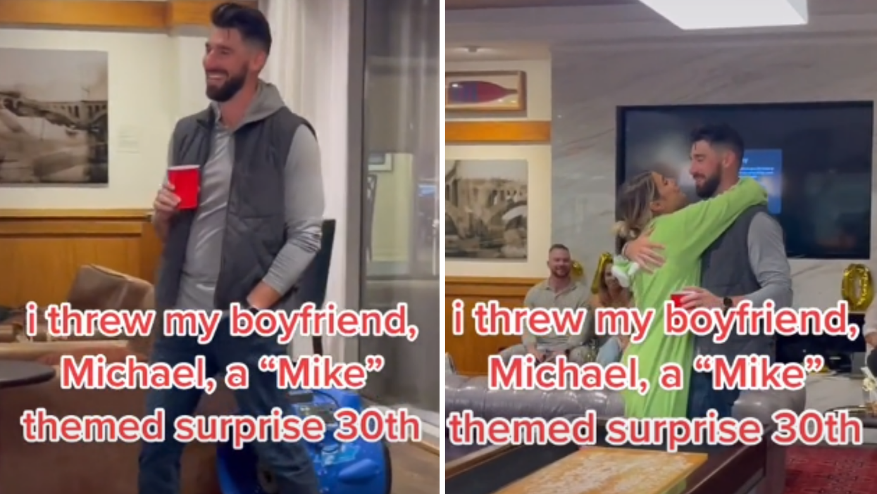 Man’s reaction to surprise birthday party goes viral on TikTok as he’s dubbed the ‘new couch guy’