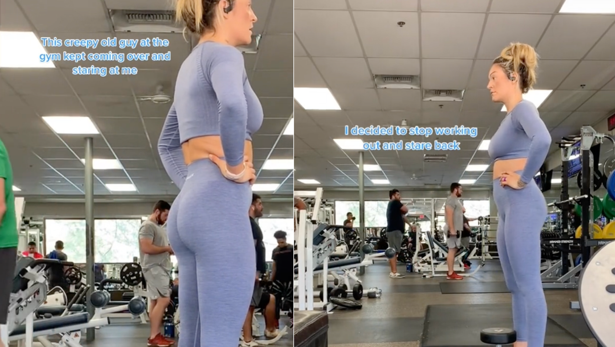 Woman uses best tactic to confront ‘creepy old guy’ who was staring at her in the gym