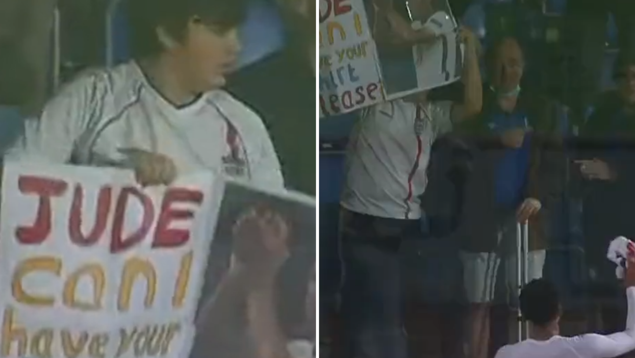 England’s Jude Bellingham apologises after missing fan with huge sign who wanted his jersey