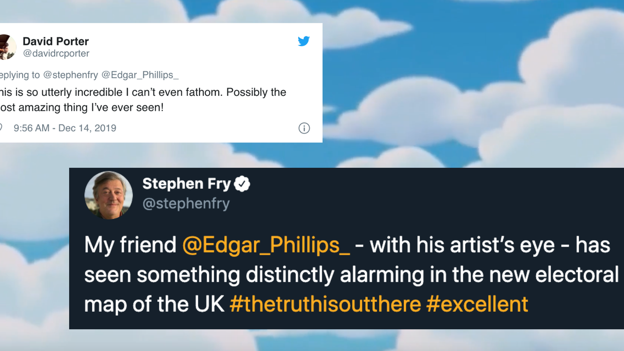 Stephen Fry just pointed out that the electoral map looks just like this Simpsons character and it's perfect