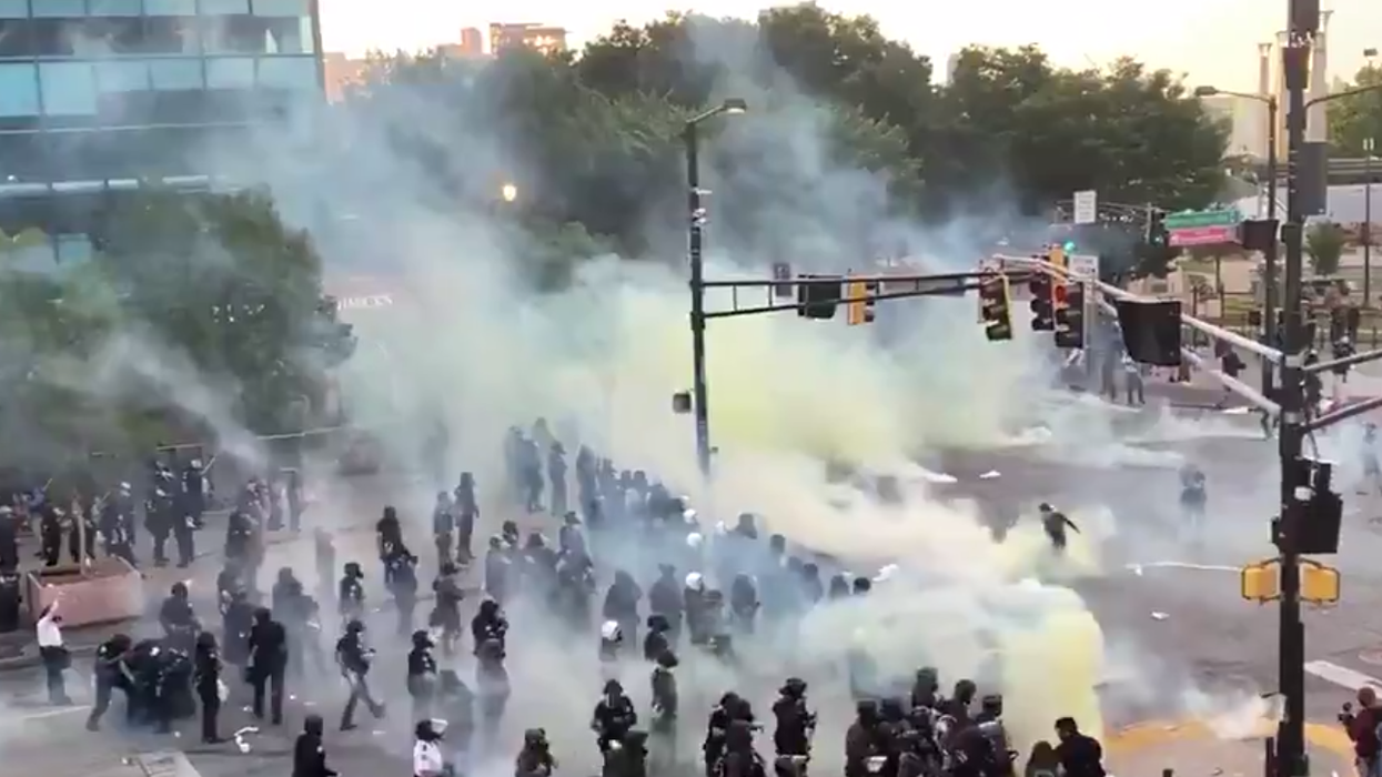 Police in Atlanta tried to tear gas protesters but the wind kept blowing it back in their faces