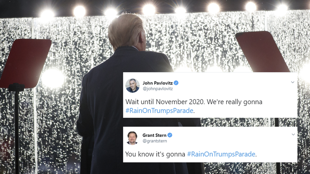 There was torrential rain during Trump's 4th July parade, and the jokes were hilarious