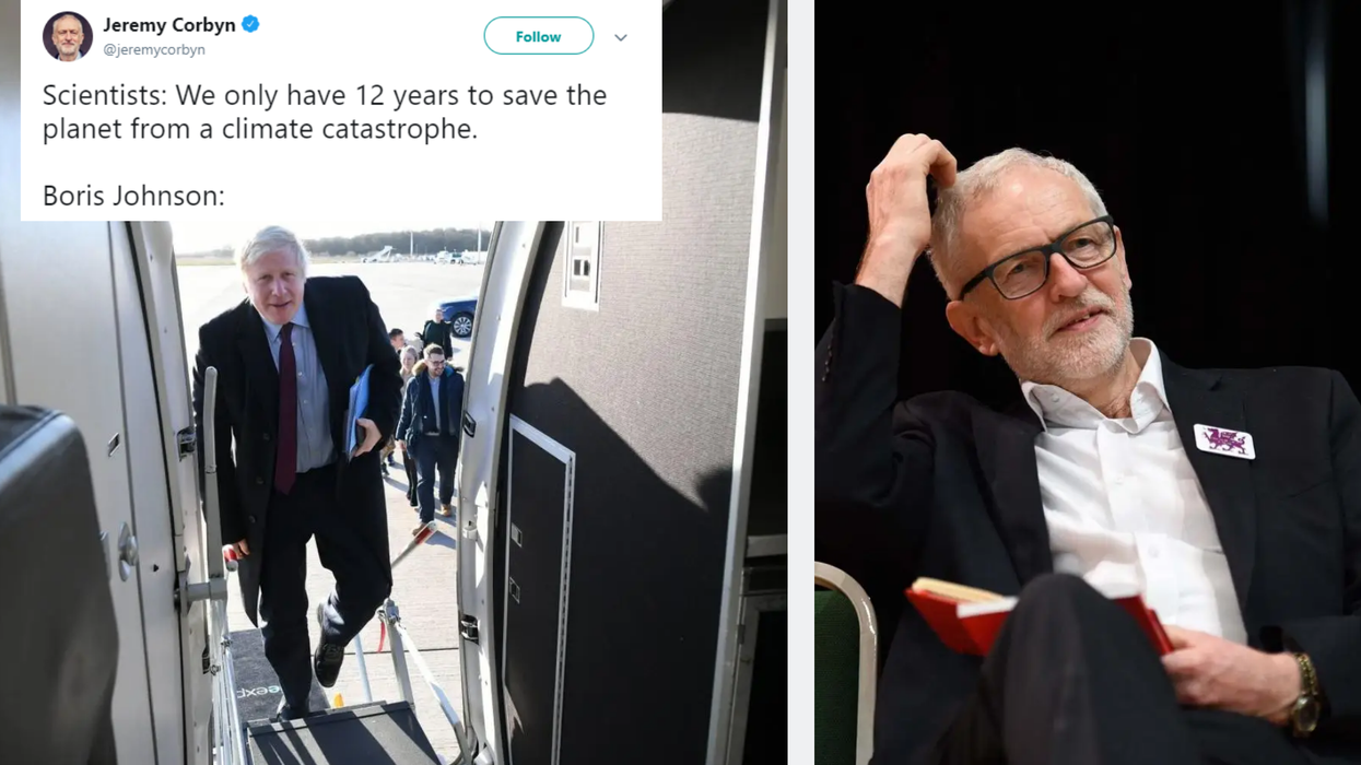 Jeremy Corbyn just used the perfect meme to attack Boris Johnson's 25 minute flight in private jet