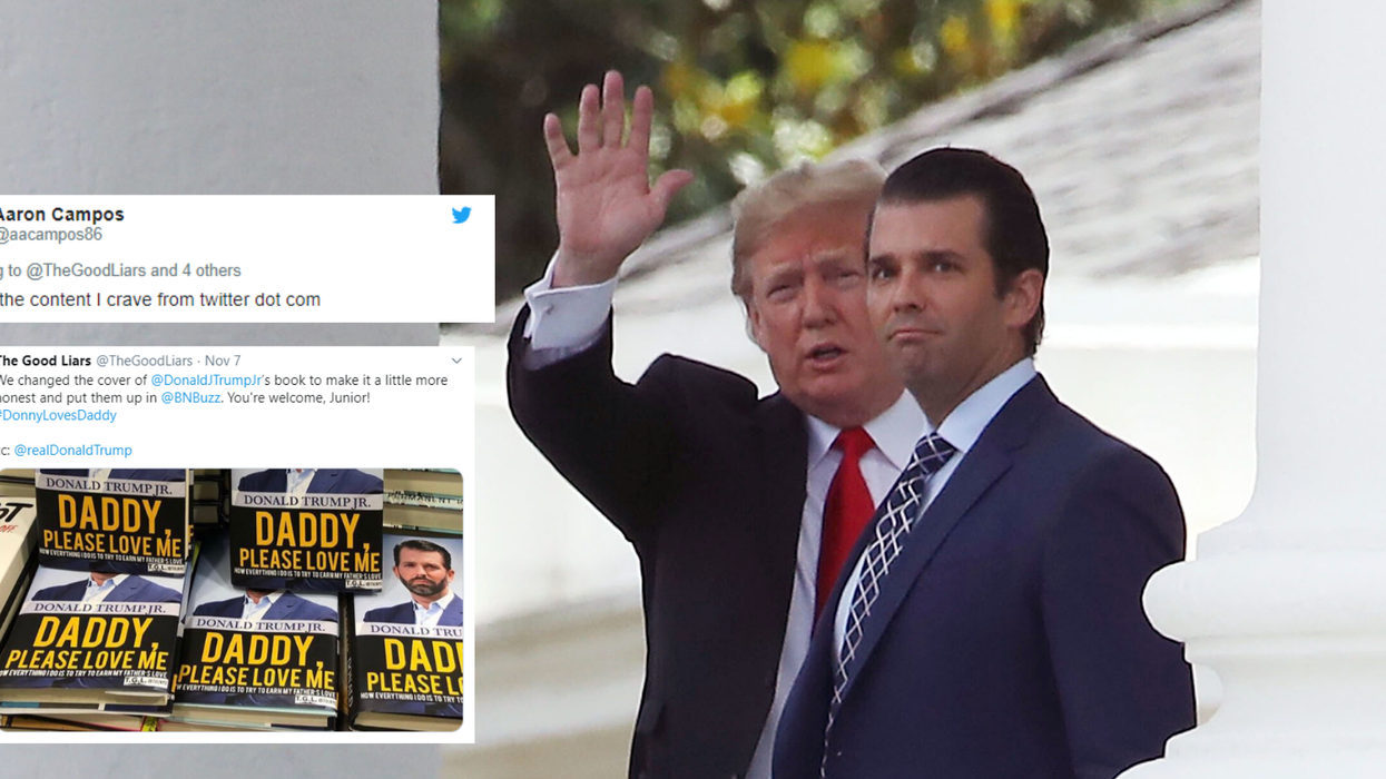 Pranksters are trolling Donald Trump Jr and his Dad with a fake book cover