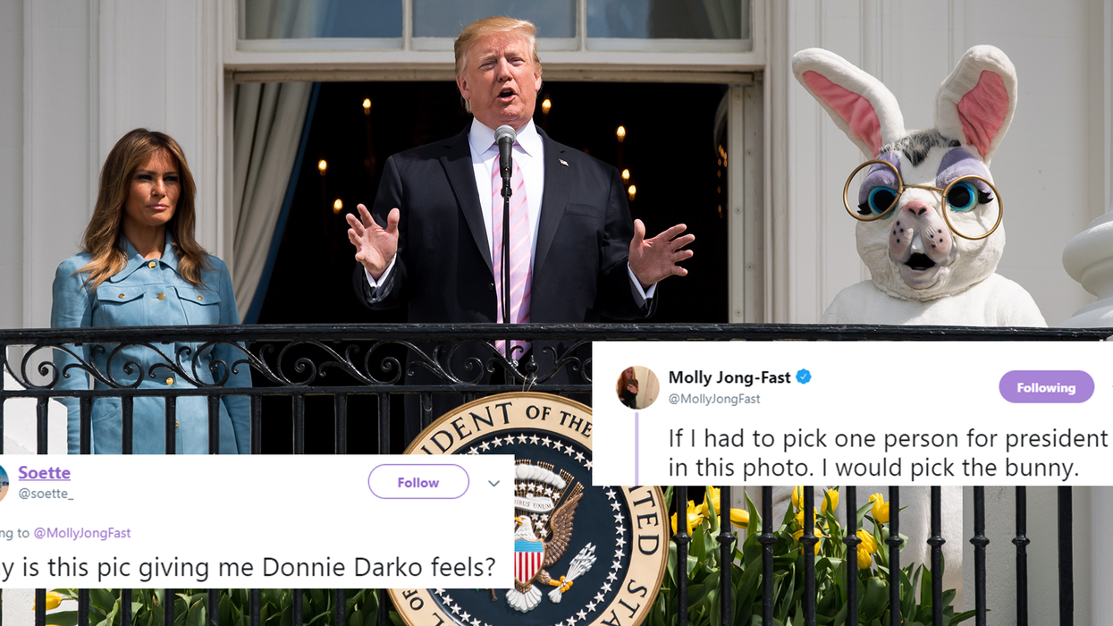Trump posed with the Easter Bunny at the White House and the jokes wrote themselves