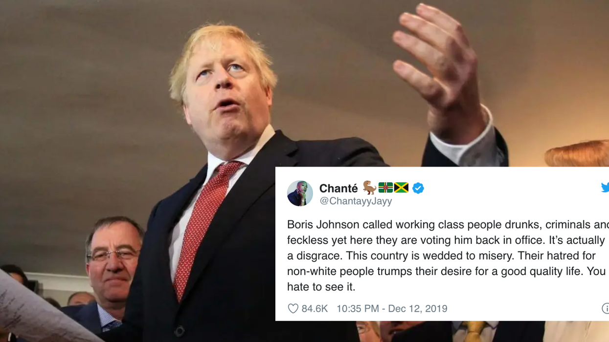 This tweet perfectly sums up the terrifying reality of what Boris Johnson's win means for people of colour