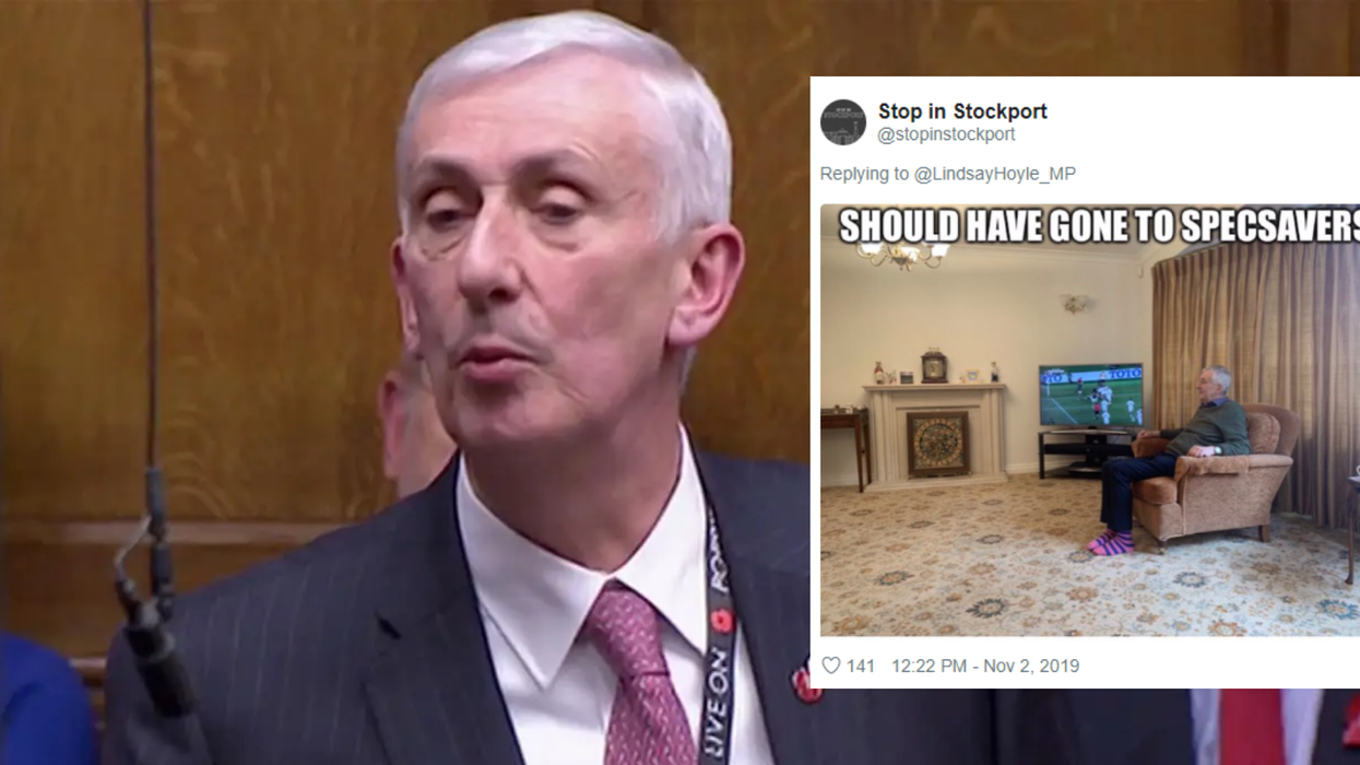 The new Commons Speaker Lindsay Hoyle has a very odd way of watching television