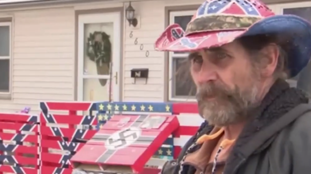 This man put swastikas and Confederate flags all around his house but insists it's not racist