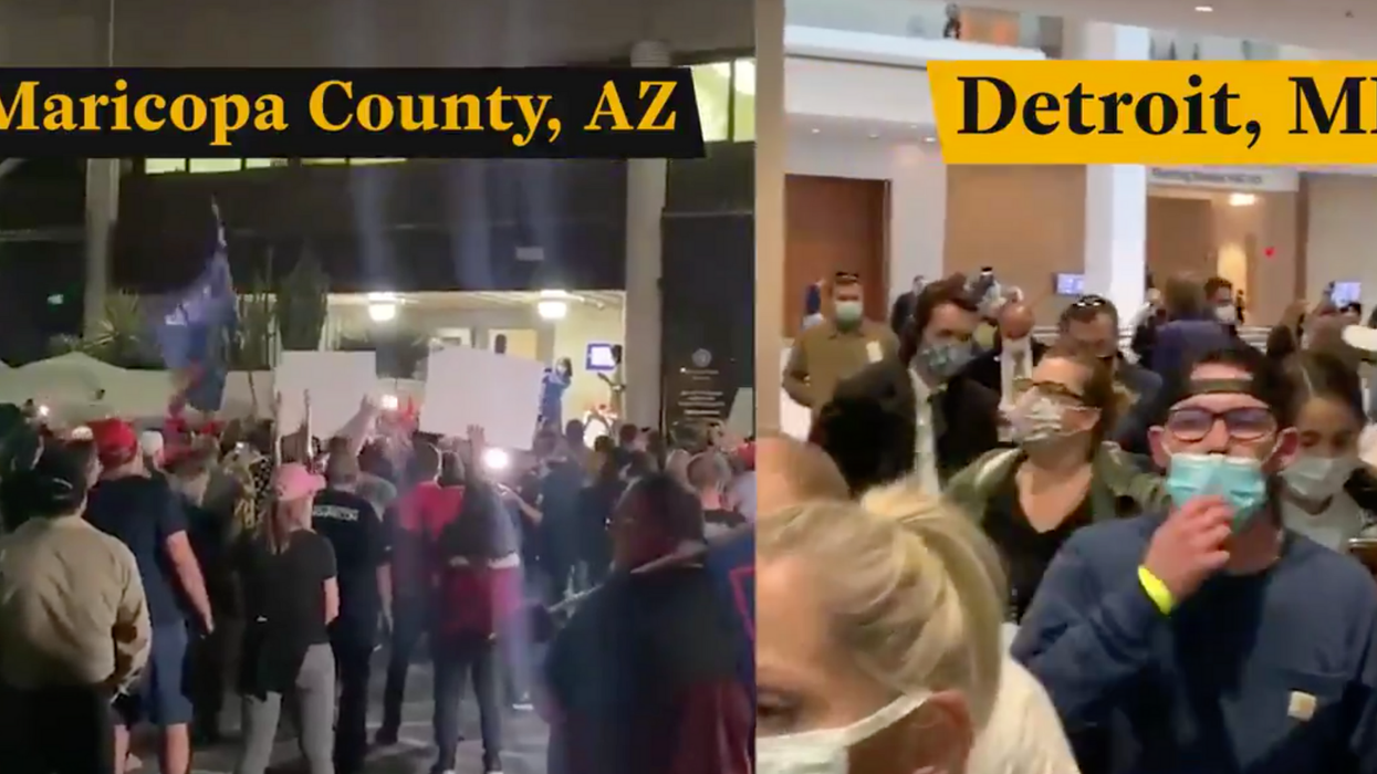 Trump supporters ridiculed for protesting to stop counting votes, while also protesting to count the votes