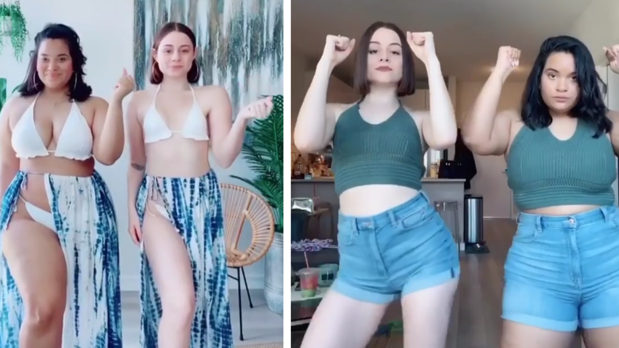 These two friends are posting pictures of themselves in the same outfit to make an important point