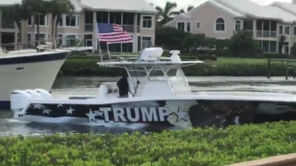 This man tried so hard to fly a Trump flag that he ended up being tweeted by the president
