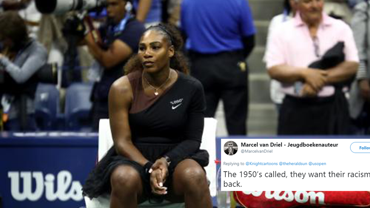 Cartoonist shares picture of Serena Williams having a tantrum, gets destroyed on Twitter
