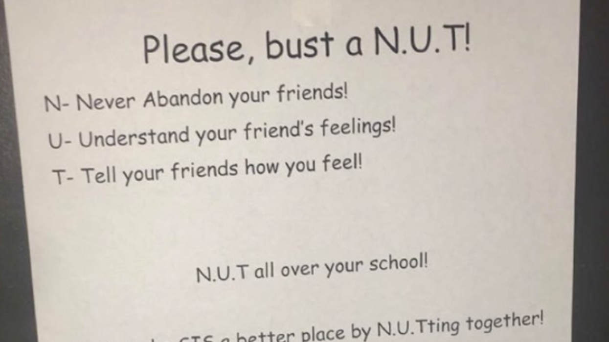 This might accidentally be the most inappropriate sign you could hang in a school