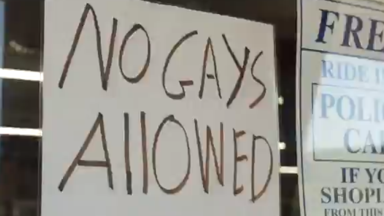 People are sharing this shop's 'No Gays Allowed' sign after the gay cake ruling