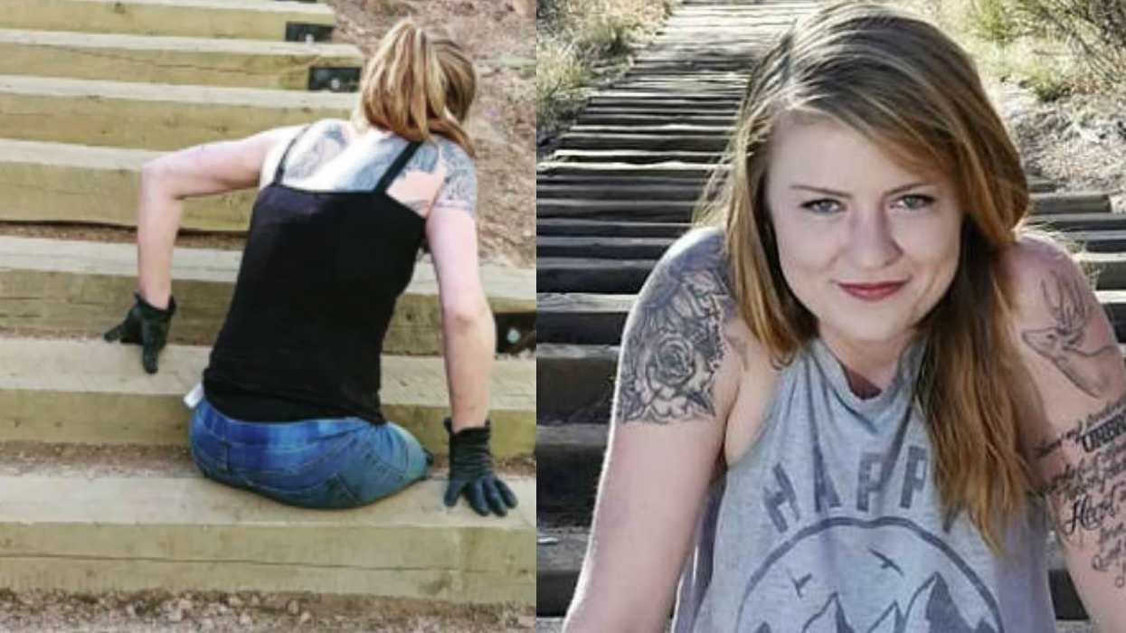 Woman who lost both her legs takes on 2,000-foot climb in inspiring video