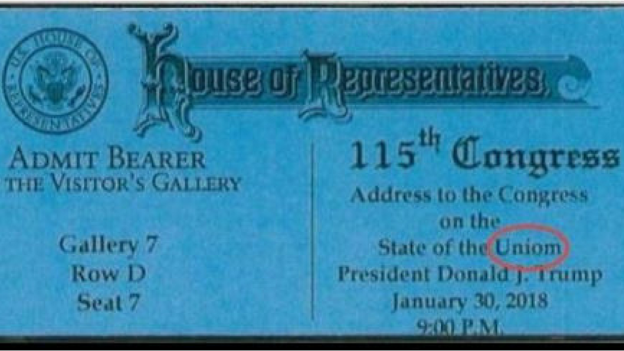 There’s a typo on the State of the Union tickets and everyone is making the same joke