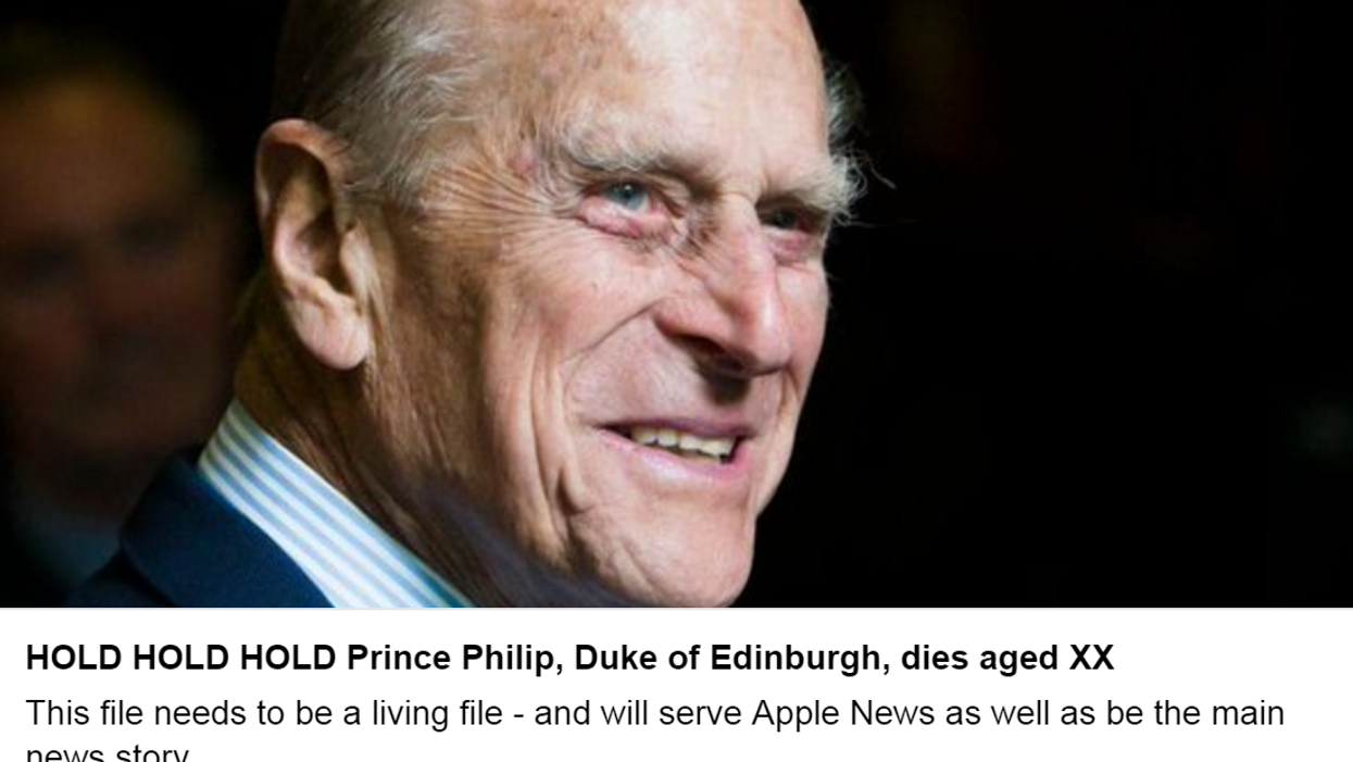 The Telegraph accidentally announced the death of Prince Philip at the age of XX