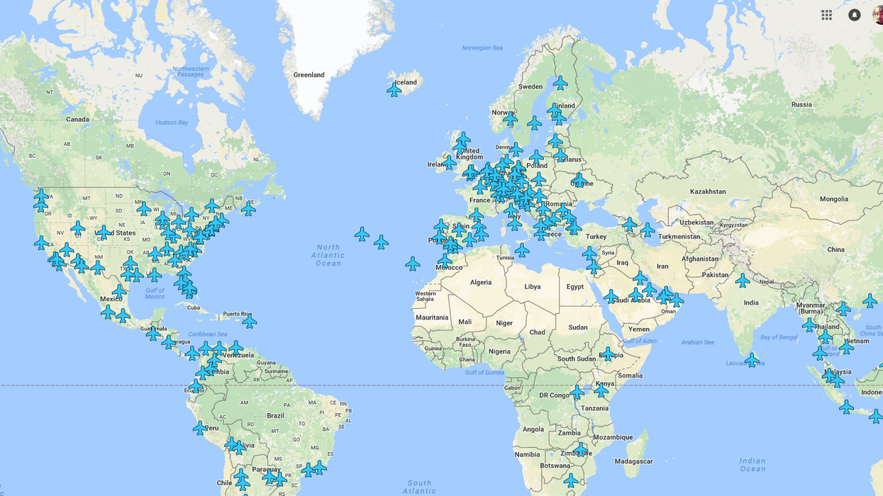 This map reveals Wi-Fi passwords for airports around the world