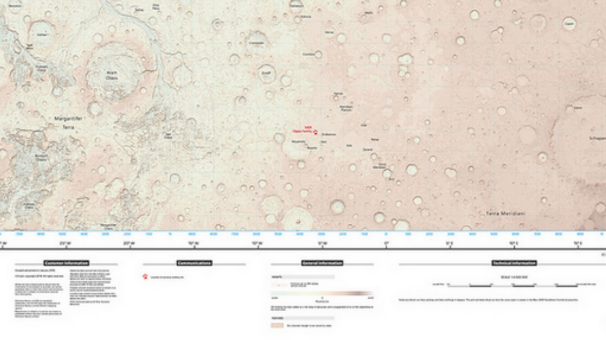 Ordnance Survey has released a really cool digital map of Mars' surface