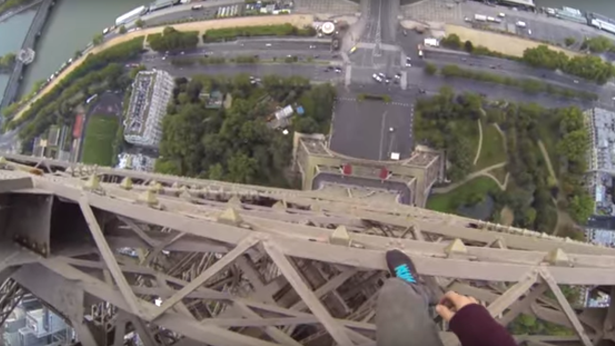 Man climbs Eiffel Tower with a GoPro and the footage is terrifying