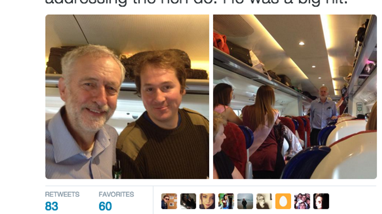 Jeremy Corbyn crashed a hen party on a train to London