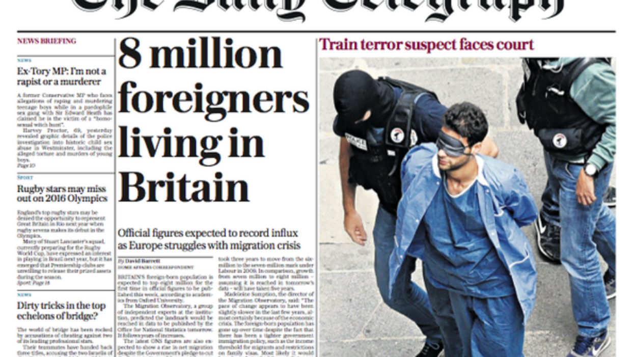People are pointing out the very obvious problem with the Daily Telegraph's front page alarmism