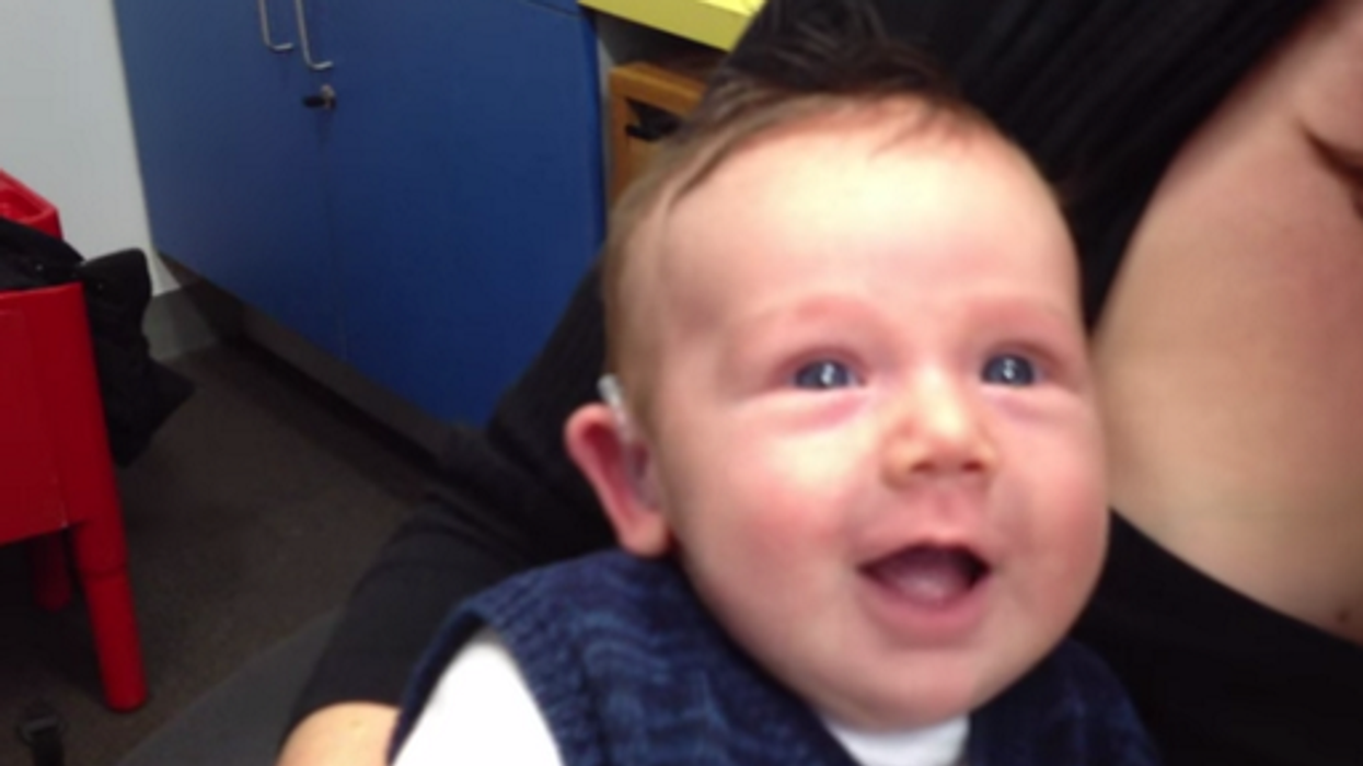If this baby hearing for the first time doesn't bring a smile to your face...