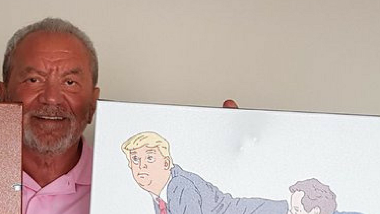 Alan Sugar has printed that Piers Morgan and Donald Trump cartoon and he wants it in the Tate