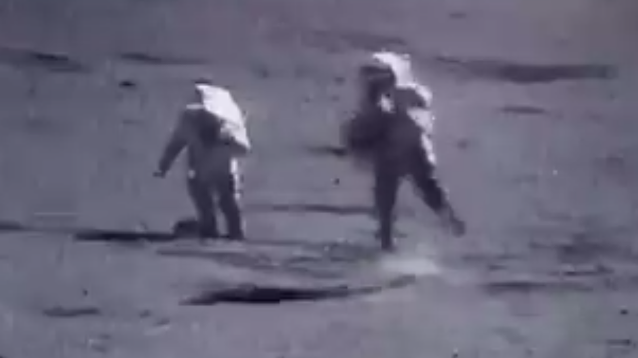 This sped up footage of astronauts bouncing and running across the moon is strangely hilarious