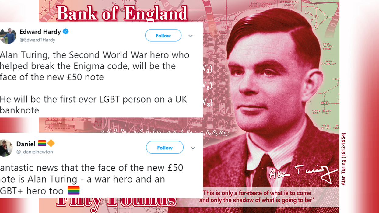 Alan Turing has been unveiled as the new face of the £50 note and LGBT+ people are delighted