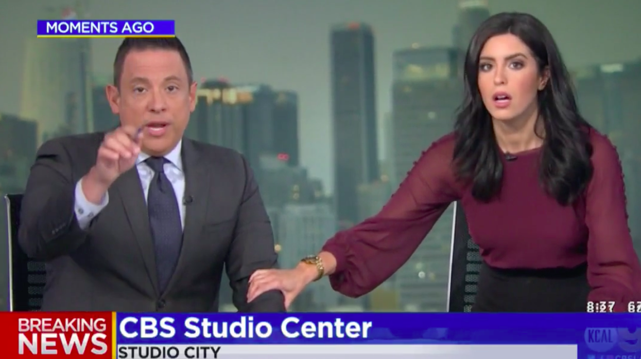 The terrifying moment news broadcast and baseball game is interrupted by 7.1 magnitude earthquake